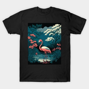 Stunning flamingo in a beautiful lake T-Shirt